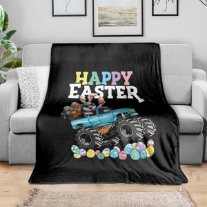 Boys Happy Easter Bunny Monster Truck Throw Blanket Eggs Cool Rabbit Car Lovers Toddler TS10 Print Your Wear