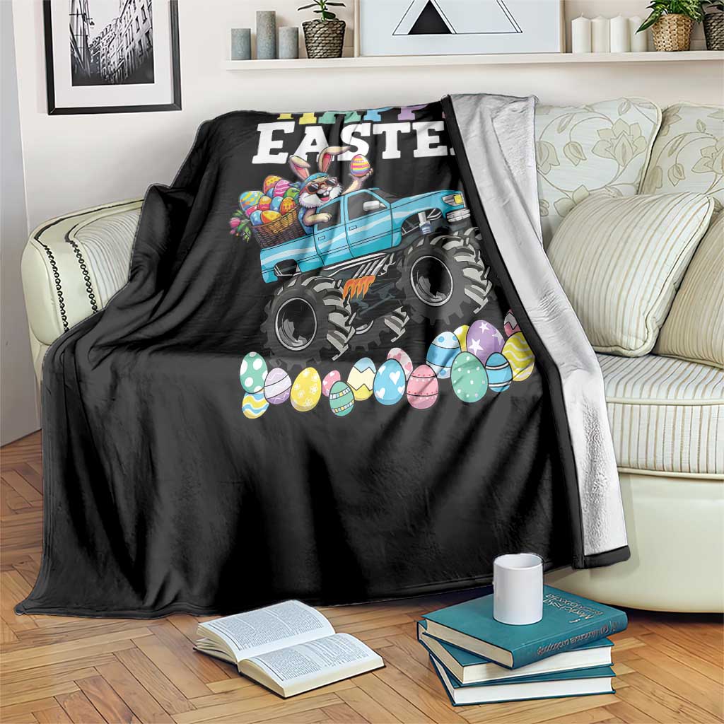 Boys Happy Easter Bunny Monster Truck Throw Blanket Eggs Cool Rabbit Car Lovers Toddler TS10 Print Your Wear