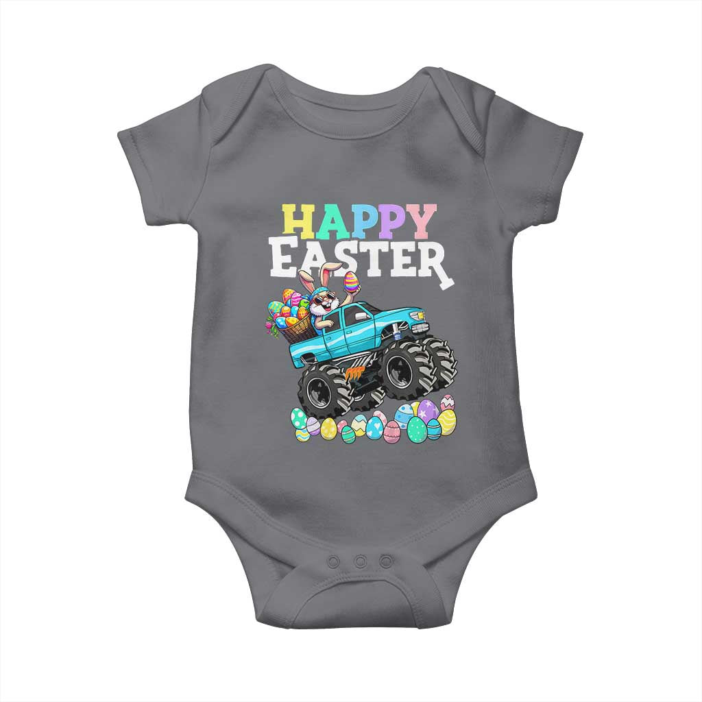 Boys Happy Easter Bunny Monster Truck Baby Onesie Eggs Cool Rabbit Car Lovers Toddler TS10 Charcoal Print Your Wear