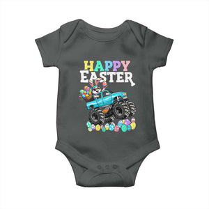 Boys Happy Easter Bunny Monster Truck Baby Onesie Eggs Cool Rabbit Car Lovers Toddler TS10 Dark Heather Print Your Wear