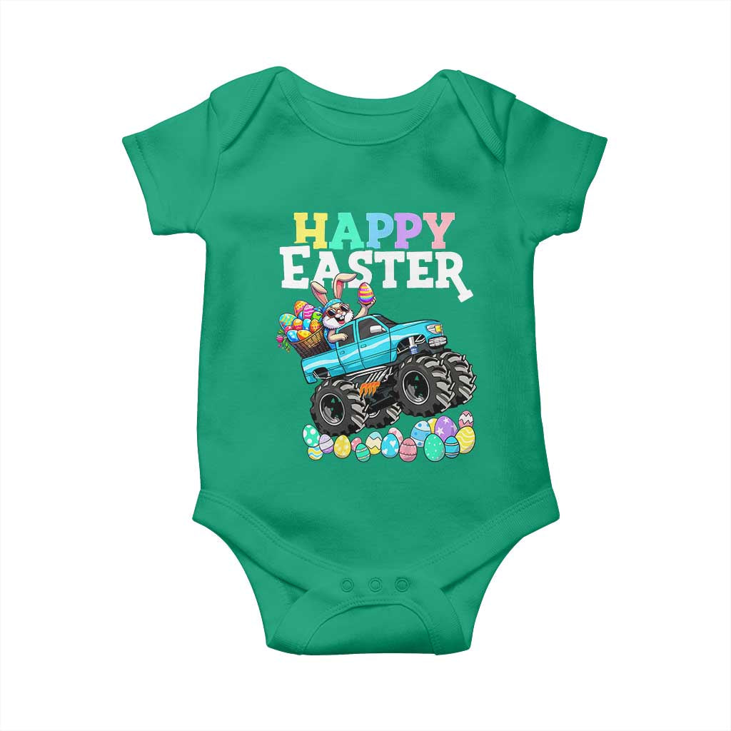 Boys Happy Easter Bunny Monster Truck Baby Onesie Eggs Cool Rabbit Car Lovers Toddler TS10 Irish Green Print Your Wear