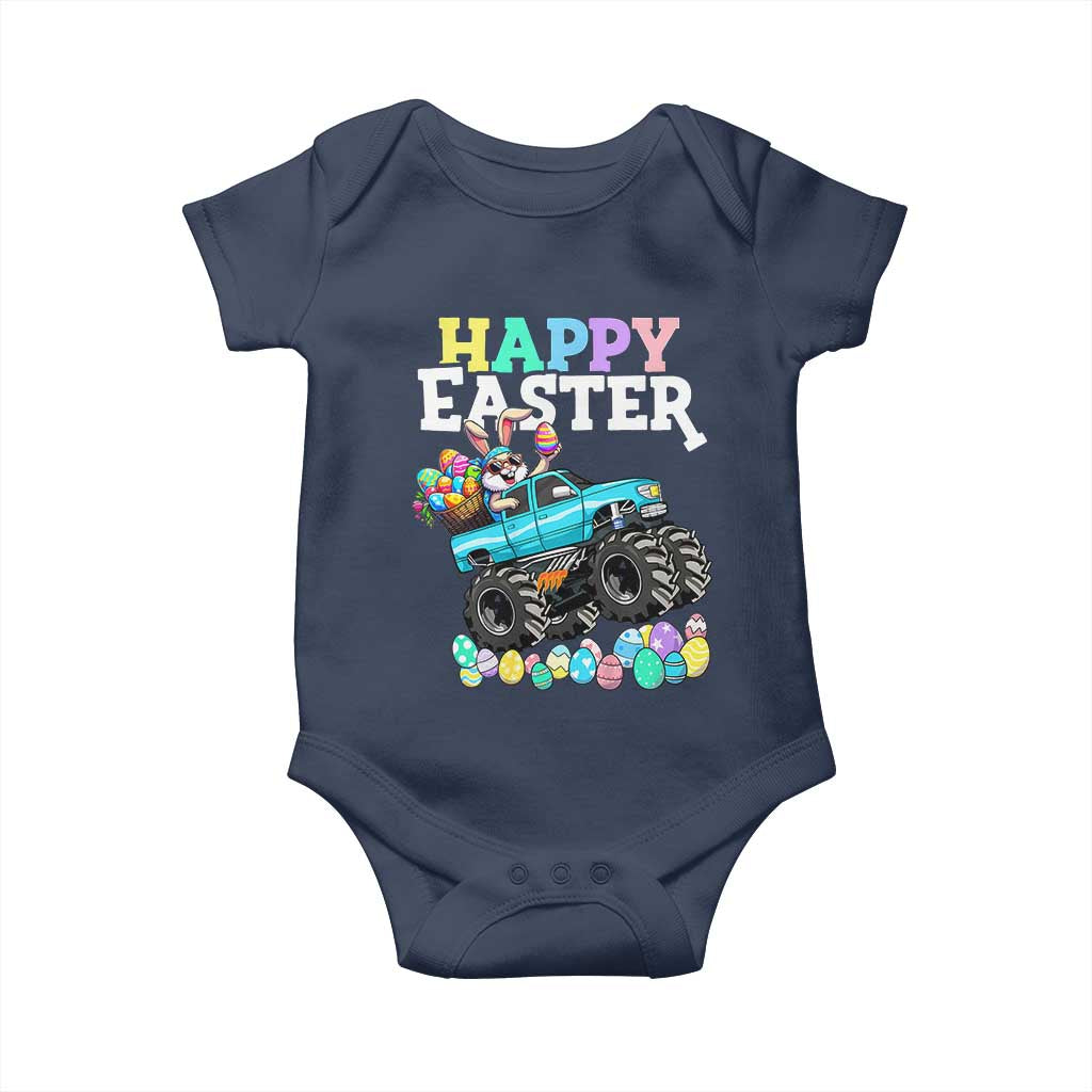 Boys Happy Easter Bunny Monster Truck Baby Onesie Eggs Cool Rabbit Car Lovers Toddler TS10 Navy Print Your Wear