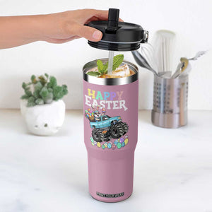 Boys Happy Easter Bunny Monster Truck Flip Straw Tumbler Eggs Cool Rabbit Car Lovers Toddler TS10 One Size: 30 oz Light Pink Print Your Wear