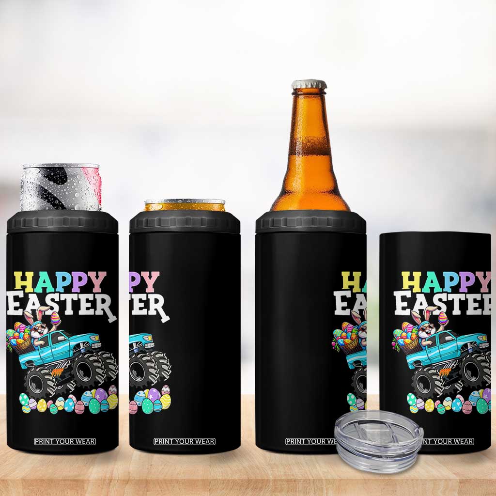 Boys Happy Easter Bunny Monster Truck 4 in 1 Can Cooler Tumbler Eggs Cool Rabbit Car Lovers Toddler TS10 Print Your Wear