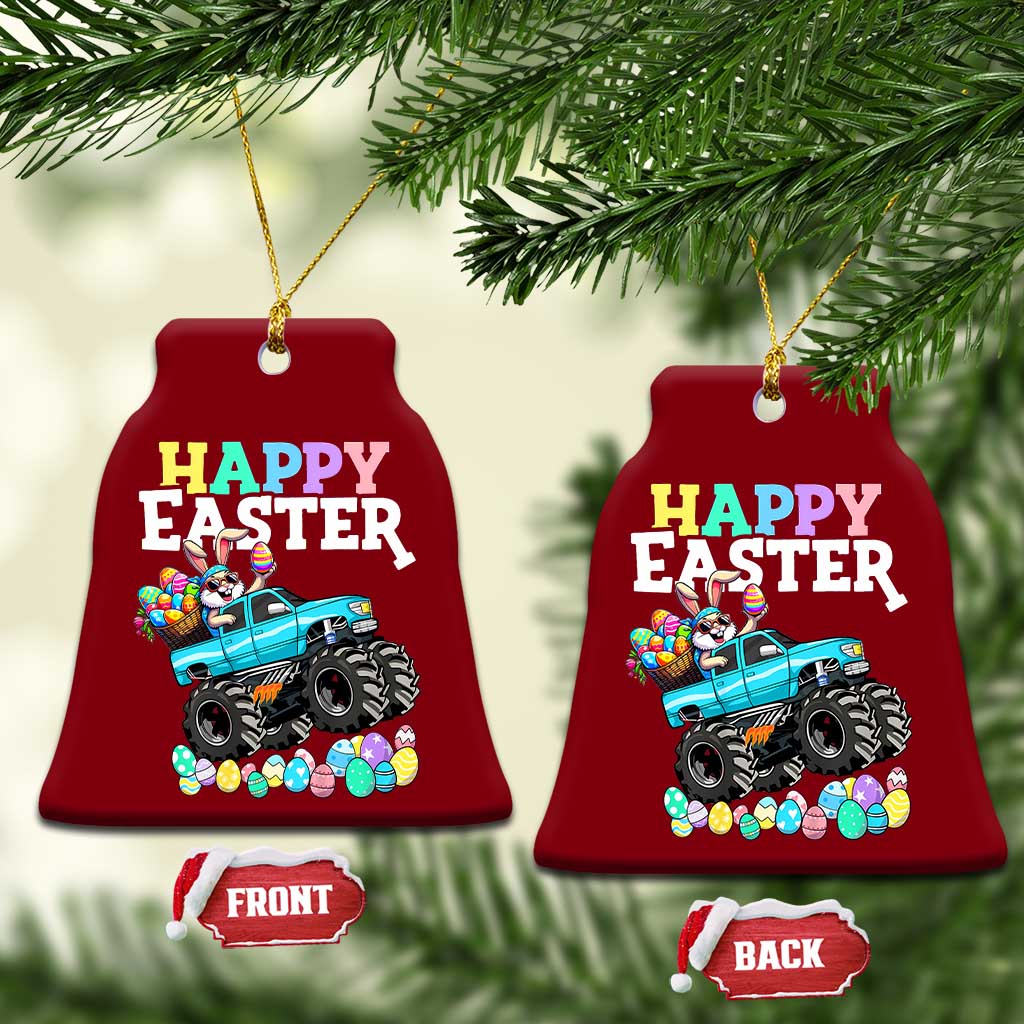 Boys Happy Easter Bunny Monster Truck Ceramic Ornament Eggs Cool Rabbit Car Lovers Toddler TS10 Print Your Wear