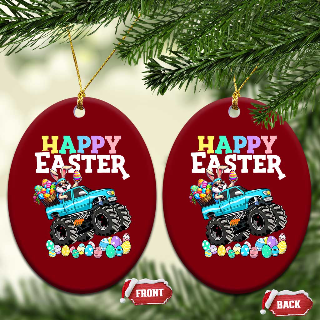 Boys Happy Easter Bunny Monster Truck Ceramic Ornament Eggs Cool Rabbit Car Lovers Toddler TS10 Print Your Wear