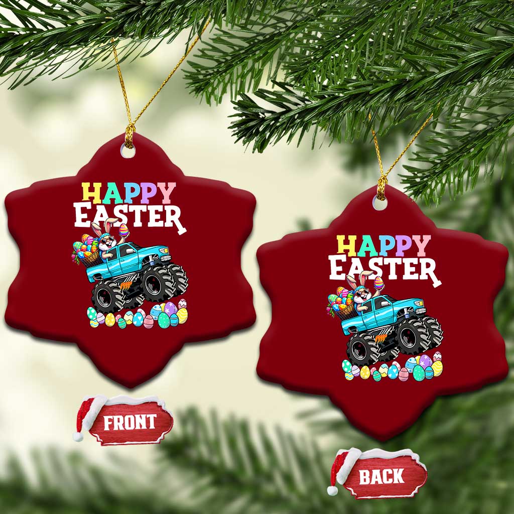 Boys Happy Easter Bunny Monster Truck Ceramic Ornament Eggs Cool Rabbit Car Lovers Toddler TS10 Print Your Wear