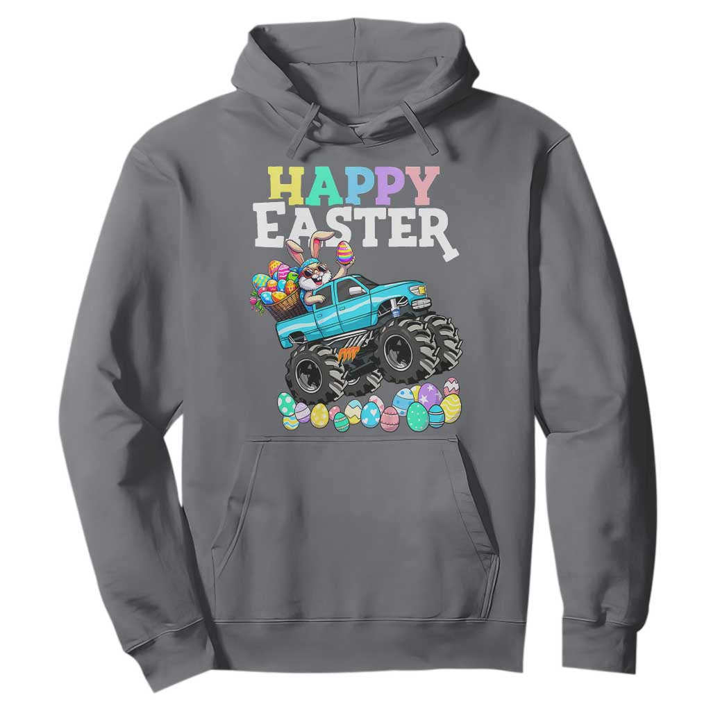 Boys Happy Easter Bunny Monster Truck Hoodie Eggs Cool Rabbit Car Lovers Toddler TS10 Charcoal Print Your Wear