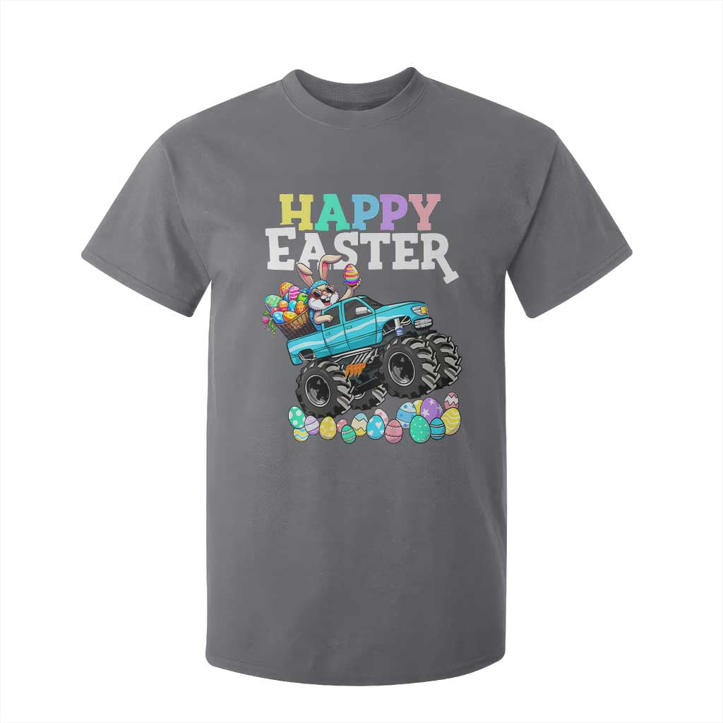 Boys Happy Easter Bunny Monster Truck T Shirt For Kid Eggs Cool Rabbit Car Lovers Toddler TS10 Charcoal Print Your Wear