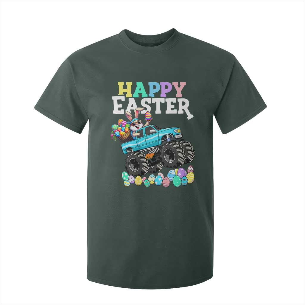 Boys Happy Easter Bunny Monster Truck T Shirt For Kid Eggs Cool Rabbit Car Lovers Toddler TS10 Dark Forest Green Print Your Wear