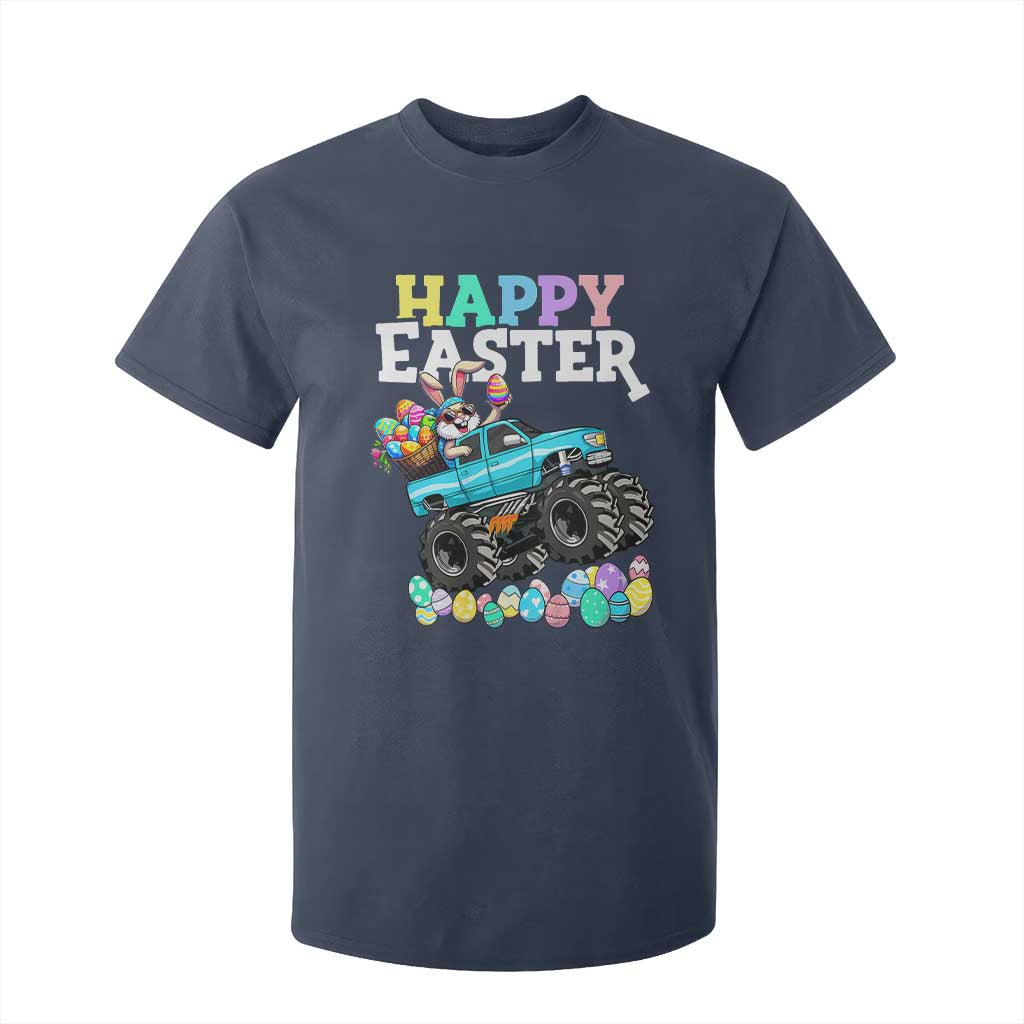 Boys Happy Easter Bunny Monster Truck T Shirt For Kid Eggs Cool Rabbit Car Lovers Toddler TS10 Navy Print Your Wear