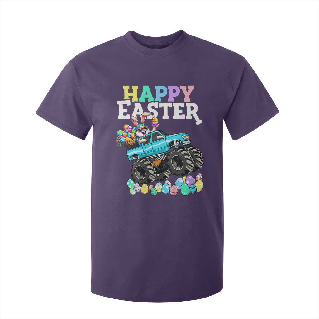 Boys Happy Easter Bunny Monster Truck T Shirt For Kid Eggs Cool Rabbit Car Lovers Toddler TS10 Purple Print Your Wear