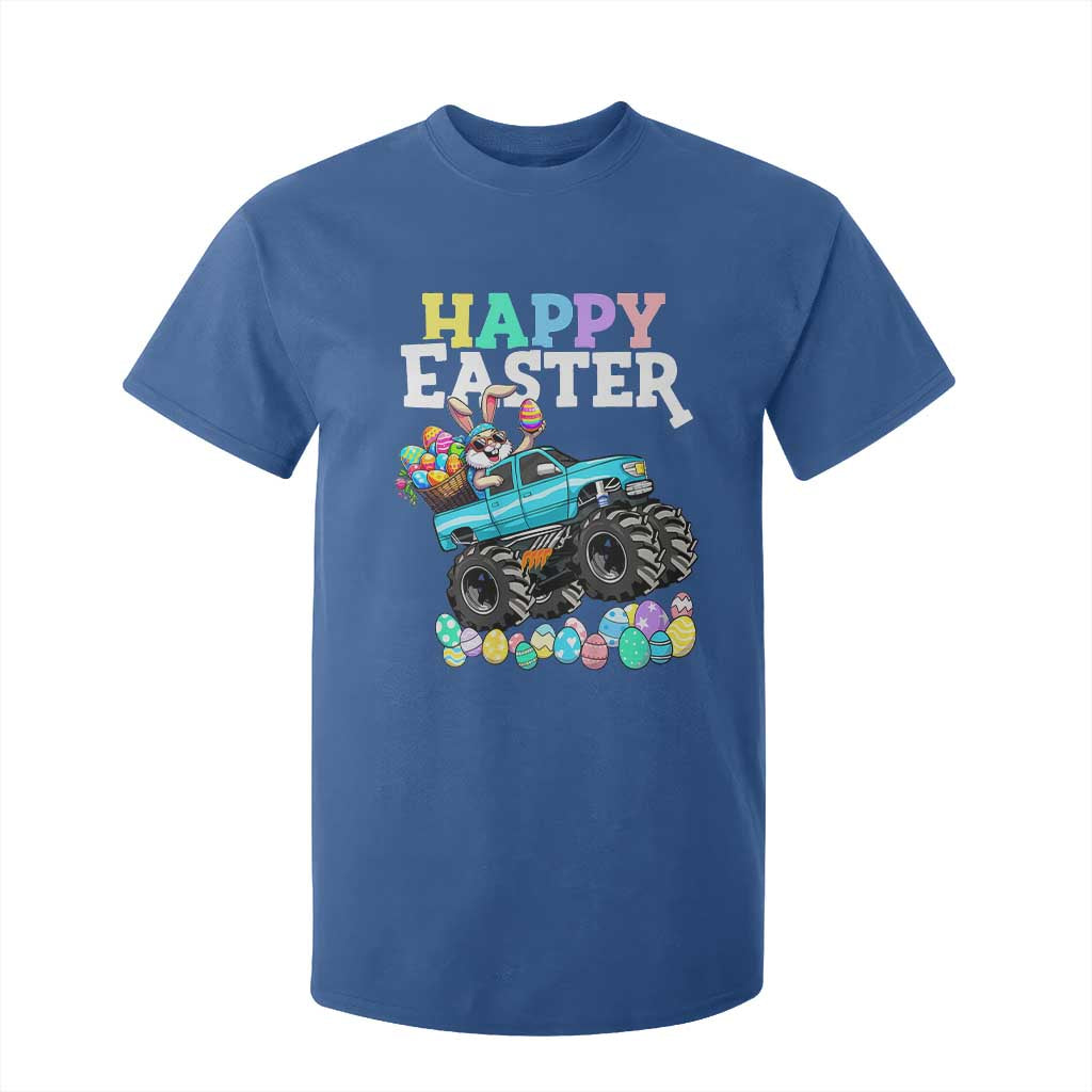 Boys Happy Easter Bunny Monster Truck T Shirt For Kid Eggs Cool Rabbit Car Lovers Toddler TS10 Royal Blue Print Your Wear