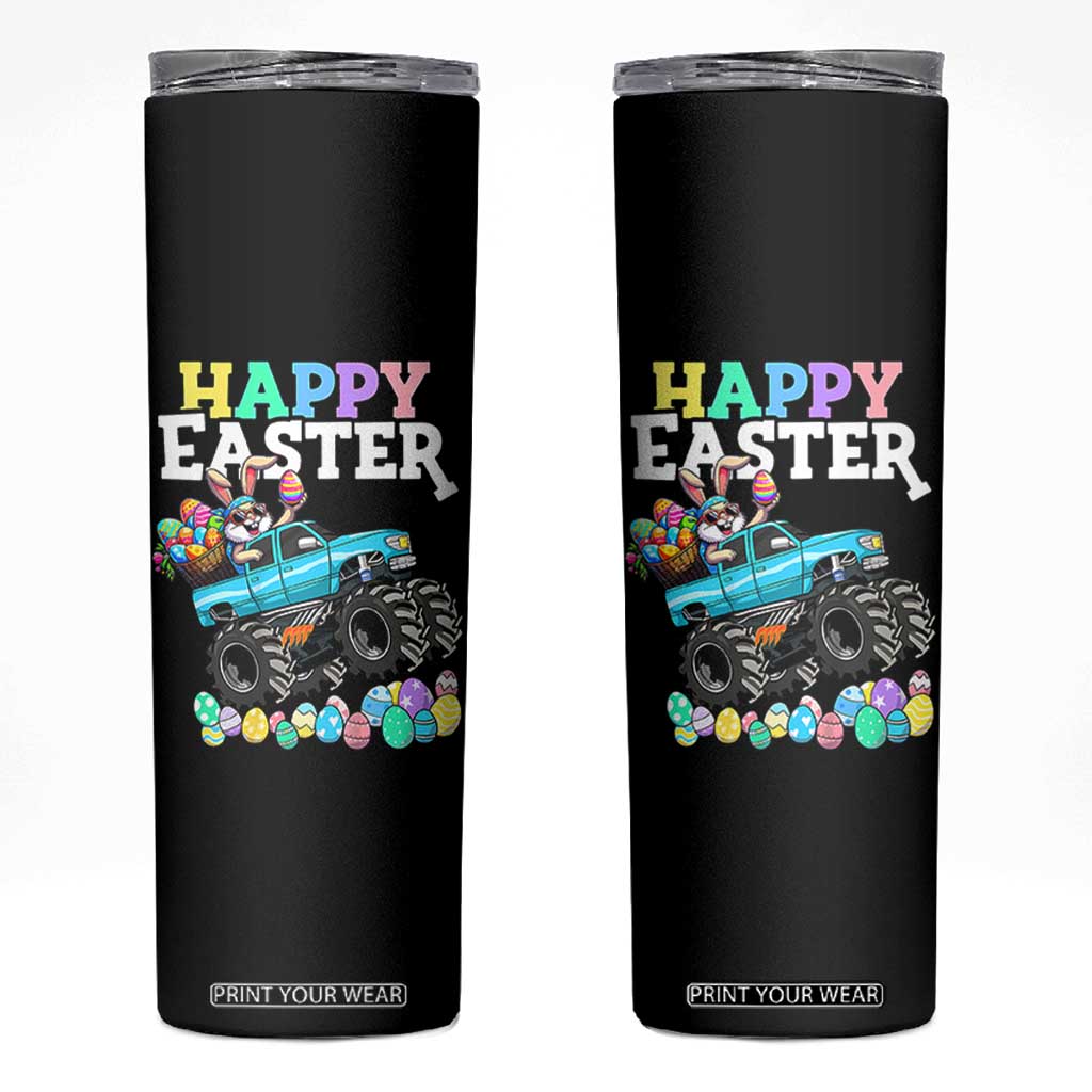 Boys Happy Easter Bunny Monster Truck Skinny Tumbler Eggs Cool Rabbit Car Lovers Toddler TS10 Black Print Your Wear