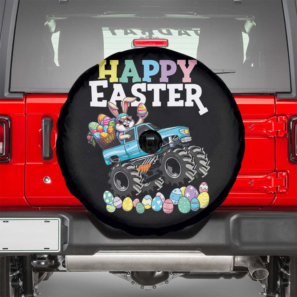 Boys Happy Easter Bunny Monster Truck Spare Tire Cover Eggs Cool Rabbit Car Lovers Toddler TS10 Black Print Your Wear