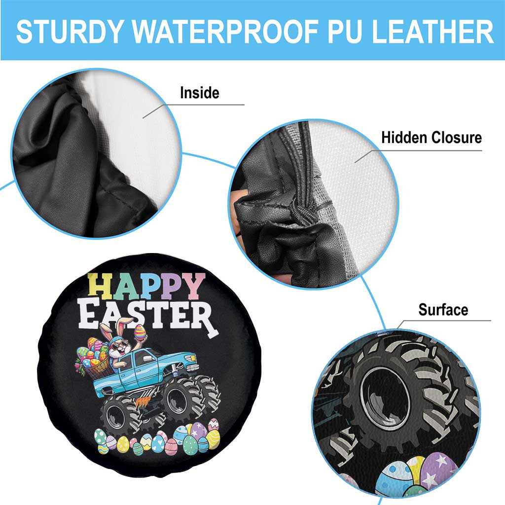 Boys Happy Easter Bunny Monster Truck Spare Tire Cover Eggs Cool Rabbit Car Lovers Toddler TS10 Print Your Wear