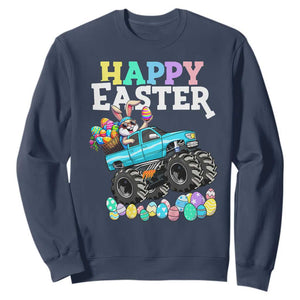 Boys Happy Easter Bunny Monster Truck Sweatshirt Eggs Cool Rabbit Car Lovers Toddler TS10 Navy Print Your Wear