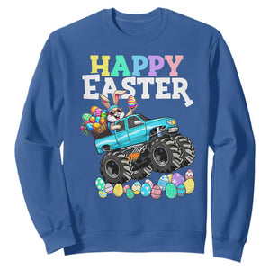 Boys Happy Easter Bunny Monster Truck Sweatshirt Eggs Cool Rabbit Car Lovers Toddler TS10 Royal Blue Print Your Wear