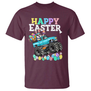 Boys Happy Easter Bunny Monster Truck T Shirt Eggs Cool Rabbit Car Lovers Toddler TS10 Maroon Print Your Wear