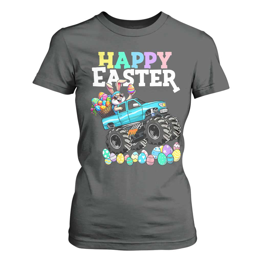 Boys Happy Easter Bunny Monster Truck T Shirt For Women Eggs Cool Rabbit Car Lovers Toddler TS10 Dark Heather Print Your Wear
