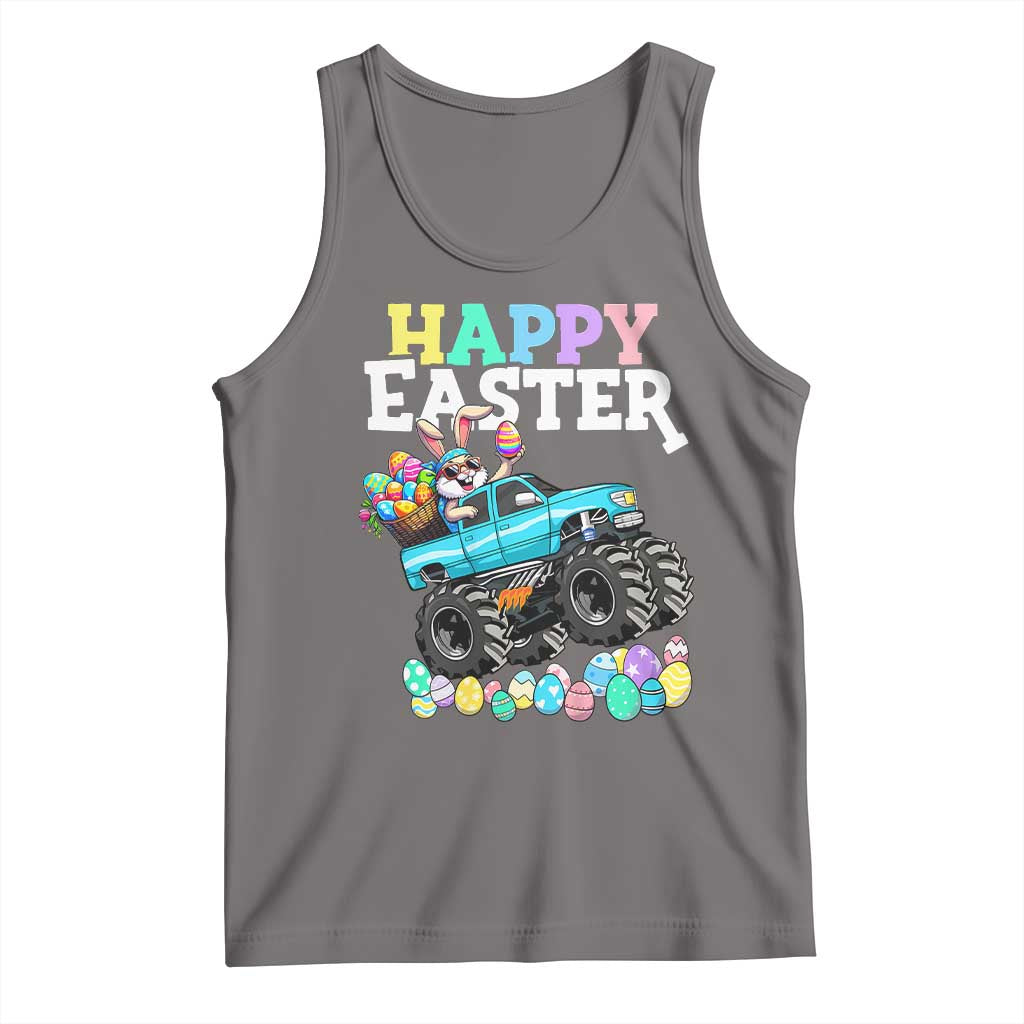 Boys Happy Easter Bunny Monster Truck Tank Top Eggs Cool Rabbit Car Lovers Toddler TS10 Deep Heather Print Your Wear