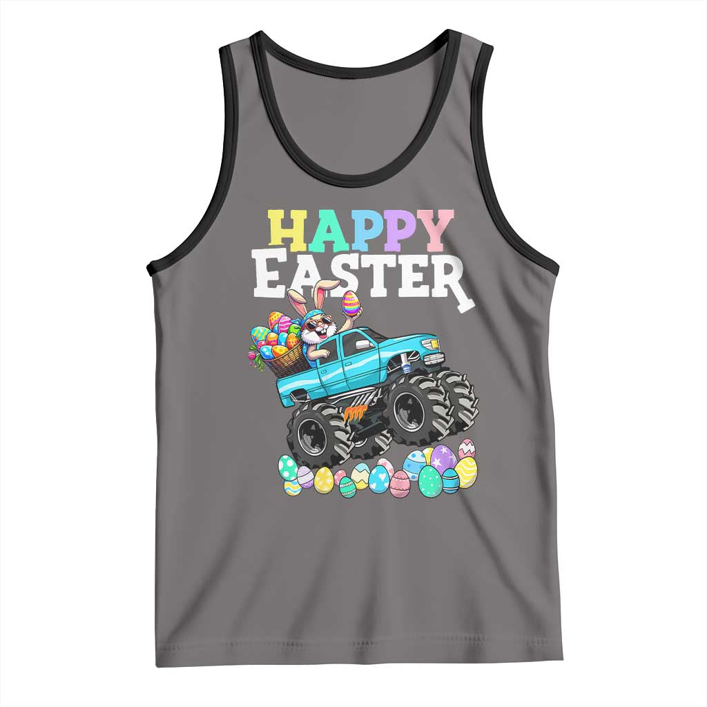 Boys Happy Easter Bunny Monster Truck Tank Top Eggs Cool Rabbit Car Lovers Toddler TS10 Deep Heather Black Print Your Wear