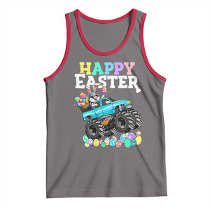 Boys Happy Easter Bunny Monster Truck Tank Top Eggs Cool Rabbit Car Lovers Toddler TS10 Deep Heather Red Print Your Wear