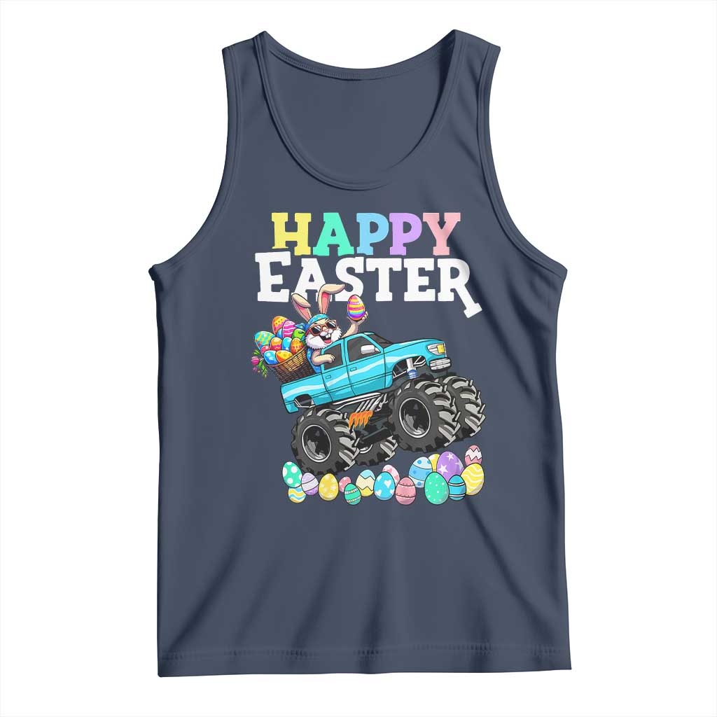 Boys Happy Easter Bunny Monster Truck Tank Top Eggs Cool Rabbit Car Lovers Toddler TS10 Navy Print Your Wear