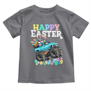 Boys Happy Easter Bunny Monster Truck Toddler T Shirt Eggs Cool Rabbit Car Lovers Toddler TS10 Charcoal Print Your Wear