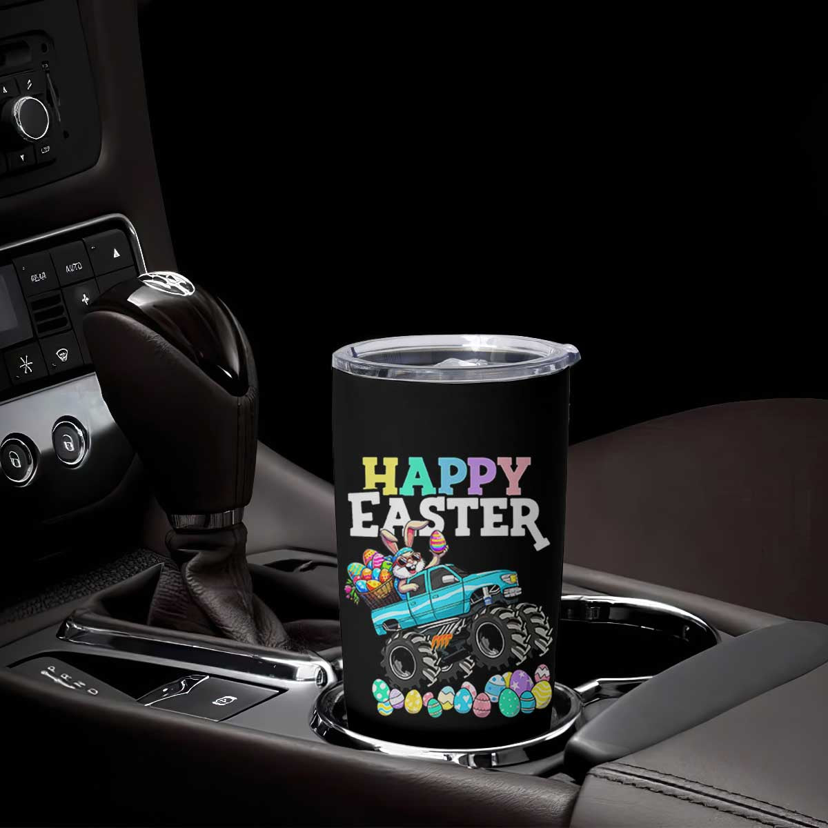 Boys Happy Easter Bunny Monster Truck Tumbler Cup Eggs Cool Rabbit Car Lovers Toddler TS10 Print Your Wear