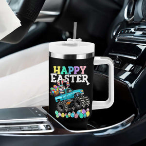 Boys Happy Easter Bunny Monster Truck Tumbler With Handle Eggs Cool Rabbit Car Lovers Toddler TS10 Print Your Wear