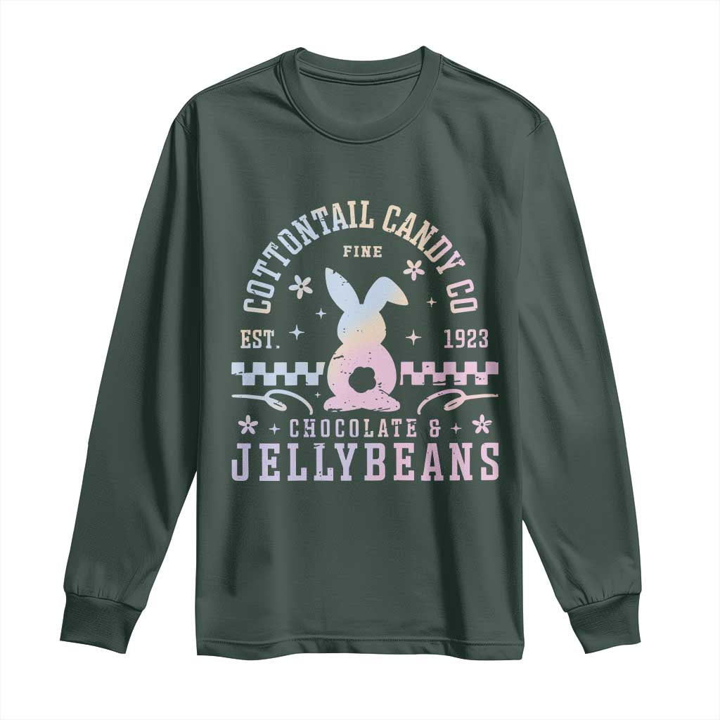 Cottontail Candy Company Easter Long Sleeve Shirt Carrot Bunny Rabbit Family Matching TS10 Dark Forest Green Print Your Wear
