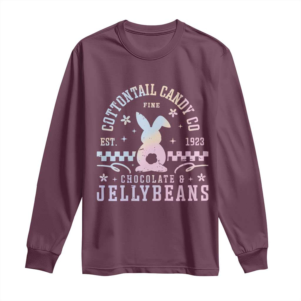 Cottontail Candy Company Easter Long Sleeve Shirt Carrot Bunny Rabbit Family Matching TS10 Maroon Print Your Wear