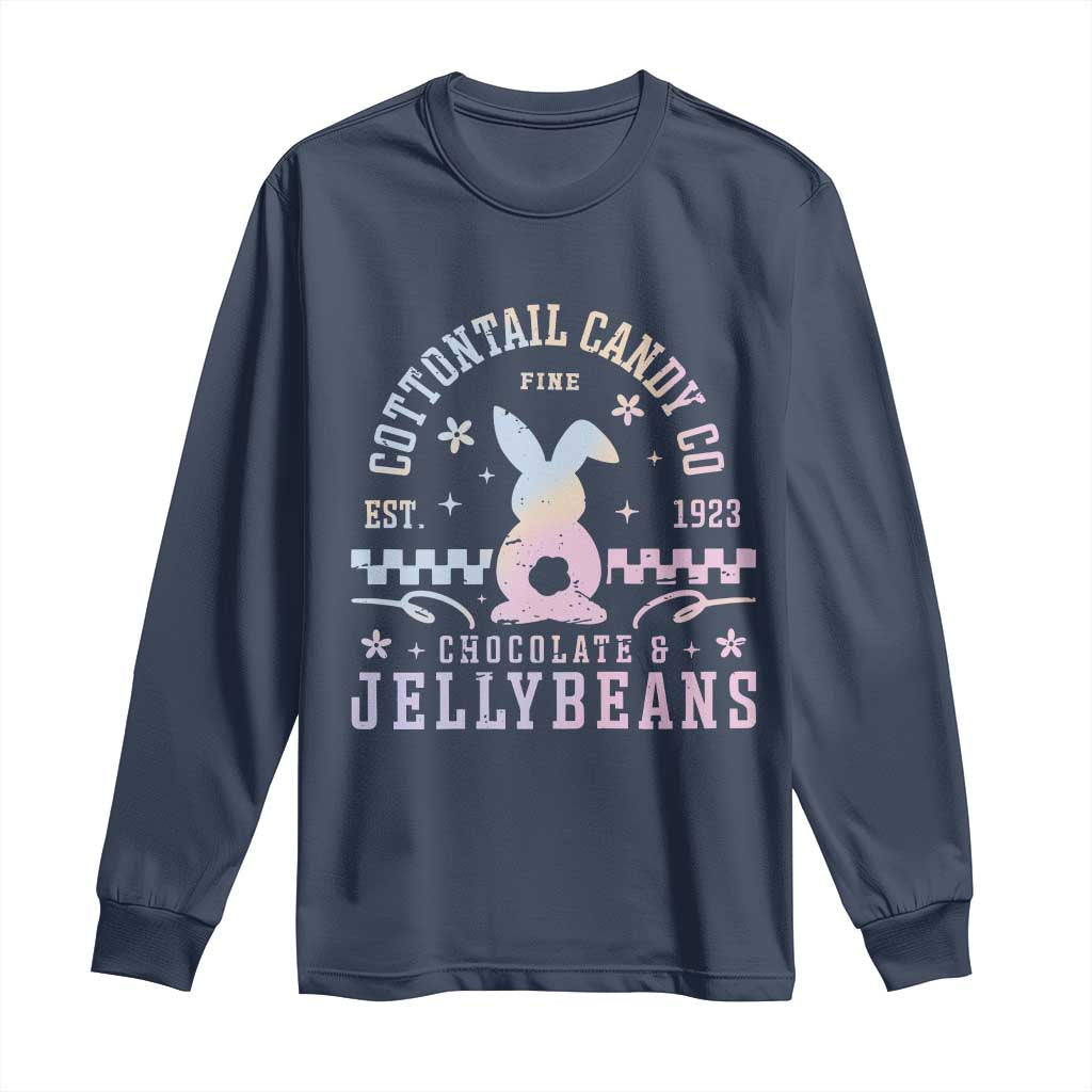 Cottontail Candy Company Easter Long Sleeve Shirt Carrot Bunny Rabbit Family Matching TS10 Navy Print Your Wear