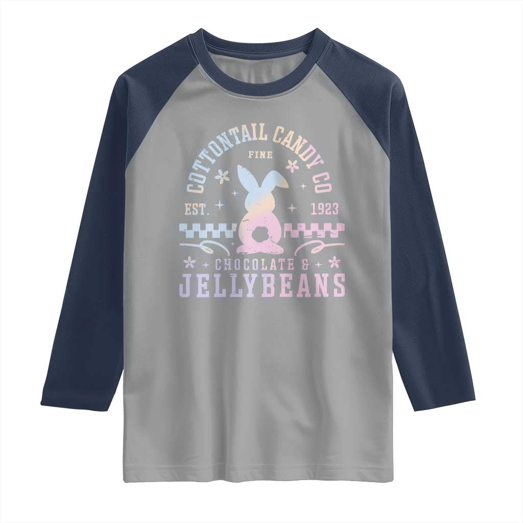 Cottontail Candy Company Easter Raglan Shirt Carrot Bunny Rabbit Family Matching TS10 Sport Gray Navy Print Your Wear
