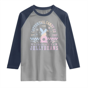 Cottontail Candy Company Easter Raglan Shirt Carrot Bunny Rabbit Family Matching TS10 Sport Gray Navy Print Your Wear