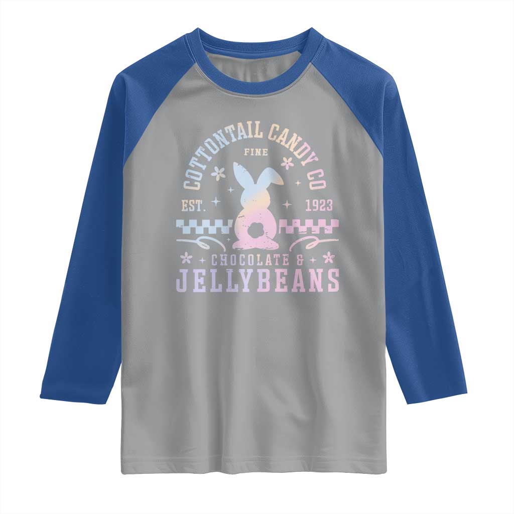 Cottontail Candy Company Easter Raglan Shirt Carrot Bunny Rabbit Family Matching TS10 Sport Gray Royal Print Your Wear