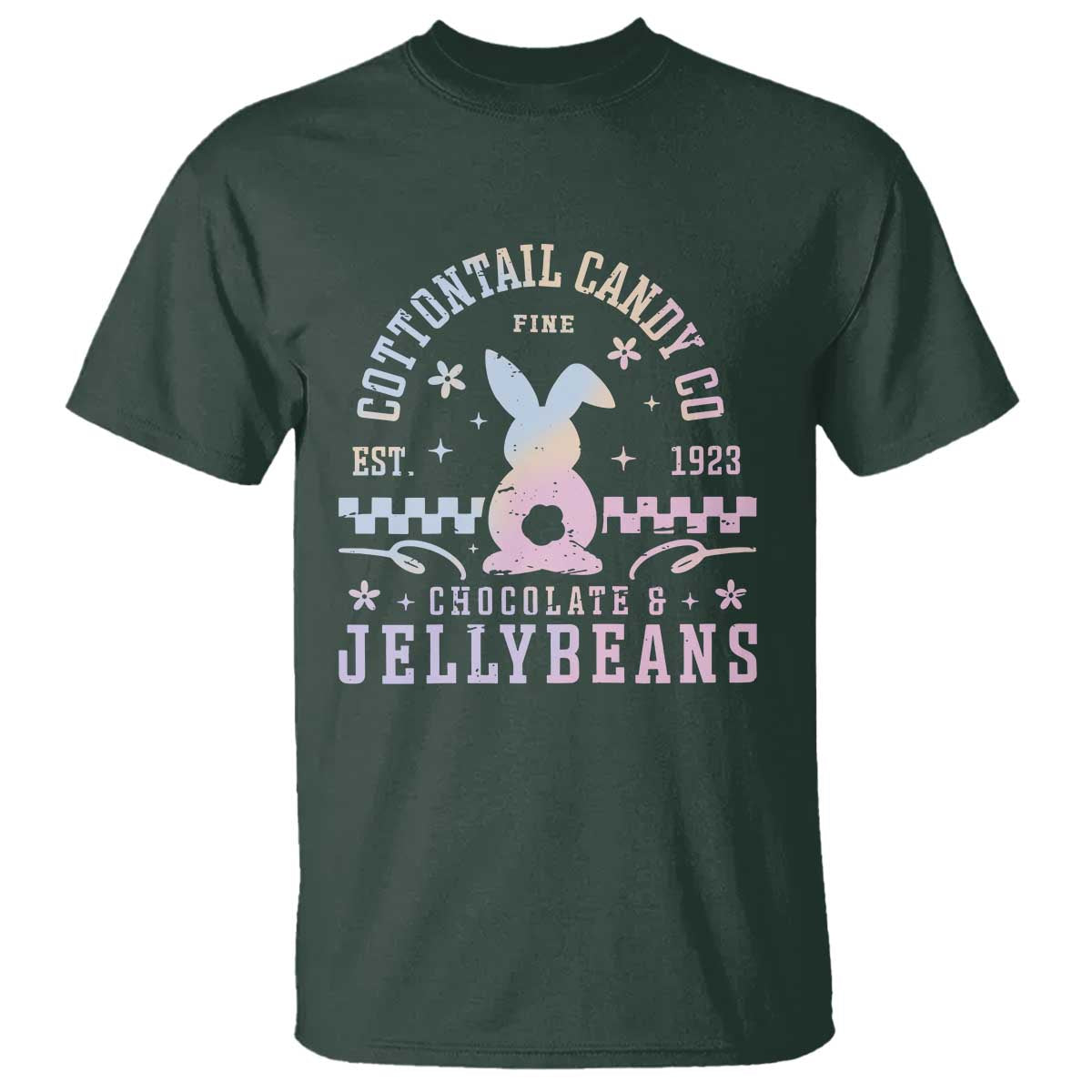 Cottontail Candy Company Easter T Shirt Carrot Bunny Rabbit Family Matching TS10 Dark Forest Green Print Your Wear