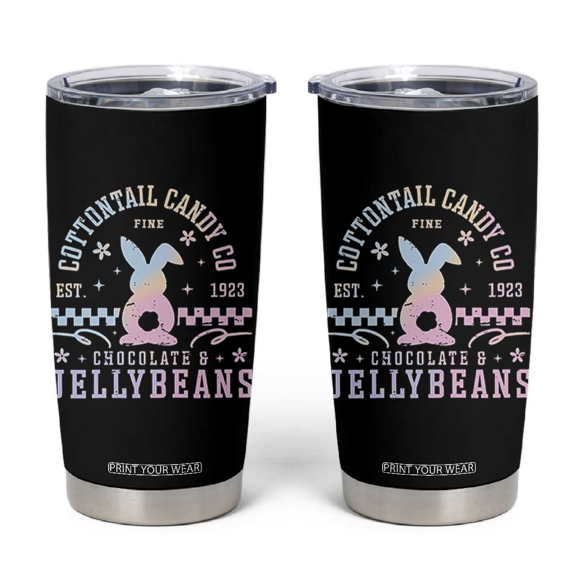 Cottontail Candy Company Easter Tumbler Cup Carrot Bunny Rabbit Family Matching TS10 Black Print Your Wear