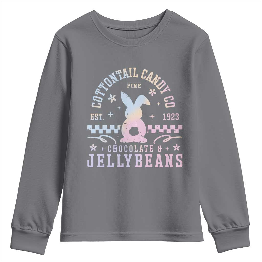 Cottontail Candy Company Easter Youth Sweatshirt Carrot Bunny Rabbit Family Matching TS10 Charcoal Print Your Wear