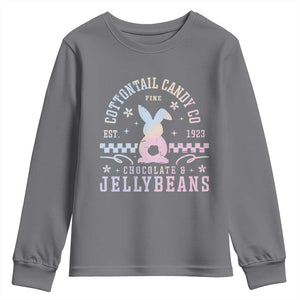 Cottontail Candy Company Easter Youth Sweatshirt Carrot Bunny Rabbit Family Matching TS10 Charcoal Print Your Wear