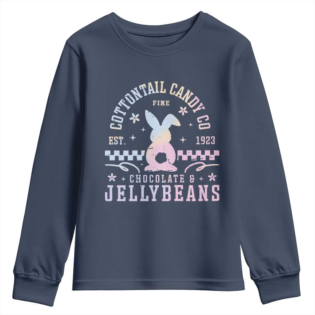 Cottontail Candy Company Easter Youth Sweatshirt Carrot Bunny Rabbit Family Matching TS10 Navy Print Your Wear