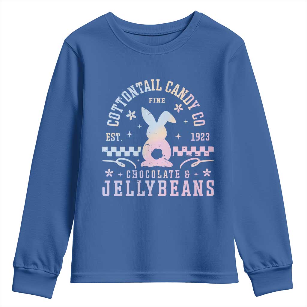 Cottontail Candy Company Easter Youth Sweatshirt Carrot Bunny Rabbit Family Matching TS10 Royal Blue Print Your Wear