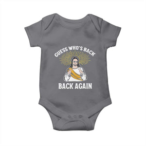 Guess Whos Back Baby Onesie Funny Easter Jesus TS10 Charcoal Print Your Wear