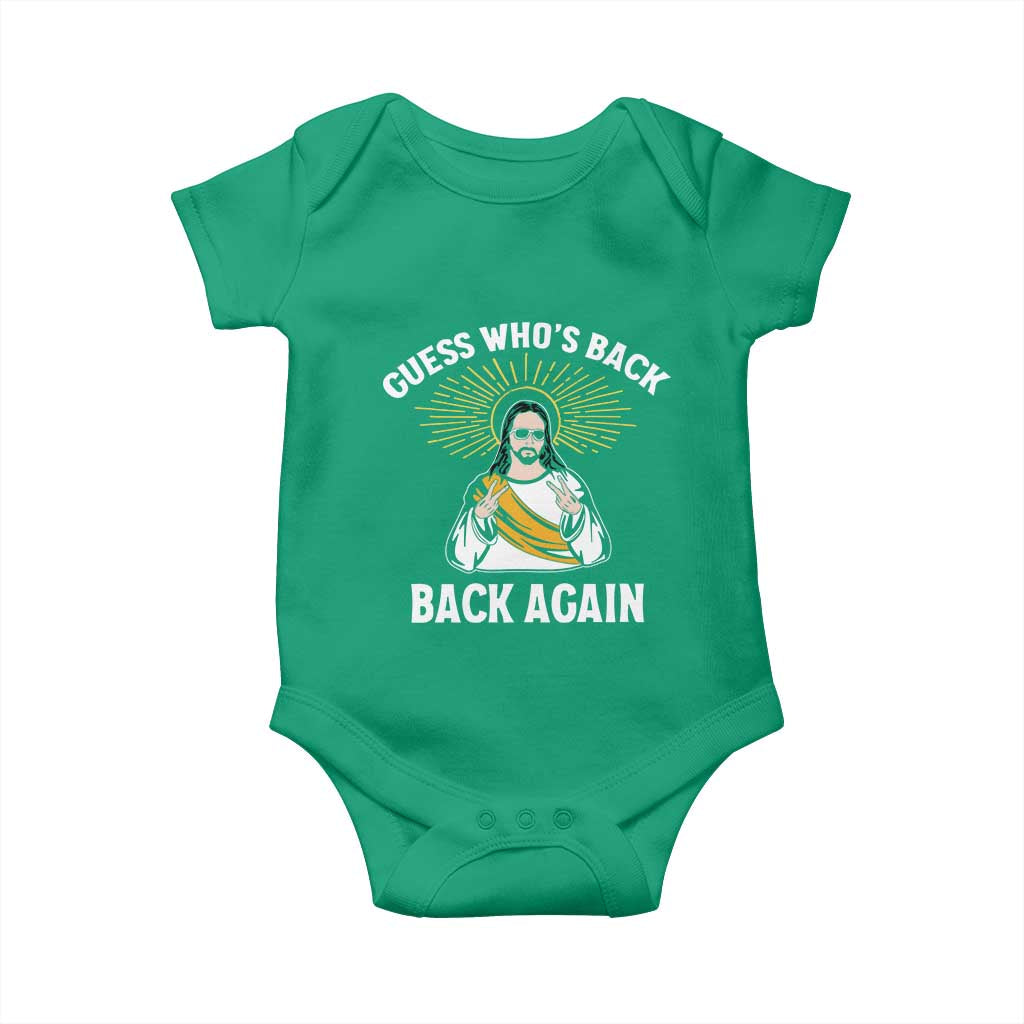 Guess Whos Back Baby Onesie Funny Easter Jesus TS10 Irish Green Print Your Wear
