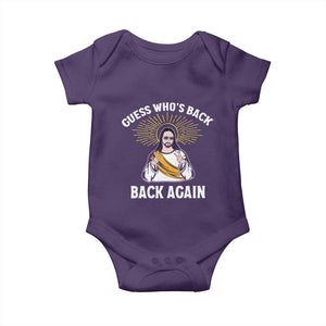 Guess Whos Back Baby Onesie Funny Easter Jesus TS10 Purple Print Your Wear