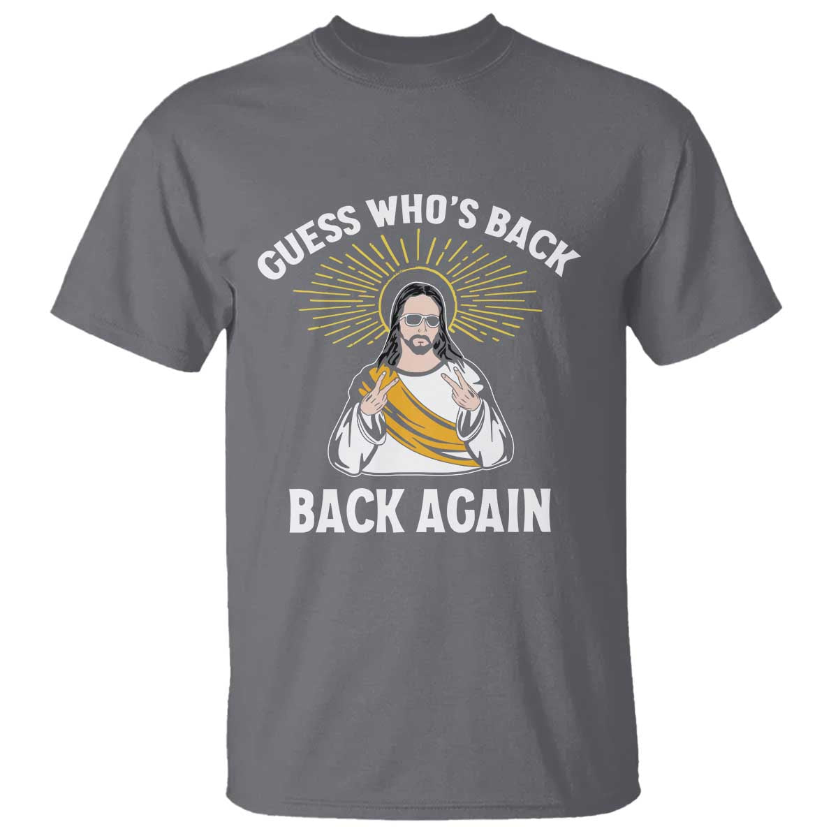 Guess Whos Back T Shirt Funny Easter Jesus TS10 Charcoal Print Your Wear