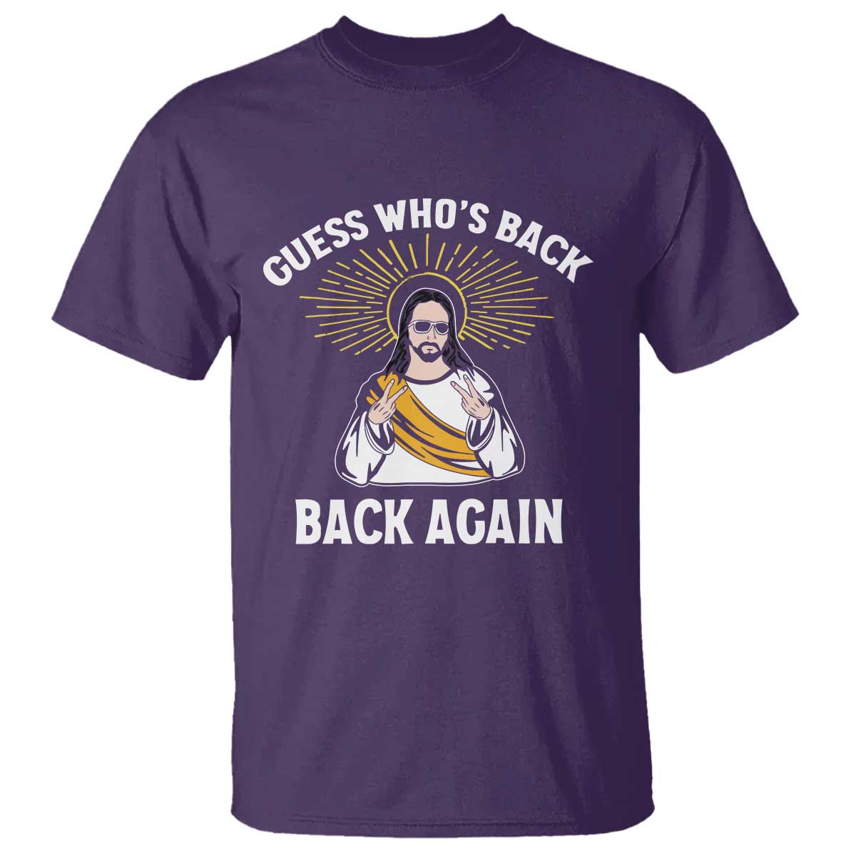 Guess Whos Back T Shirt Funny Easter Jesus TS10 Purple Print Your Wear