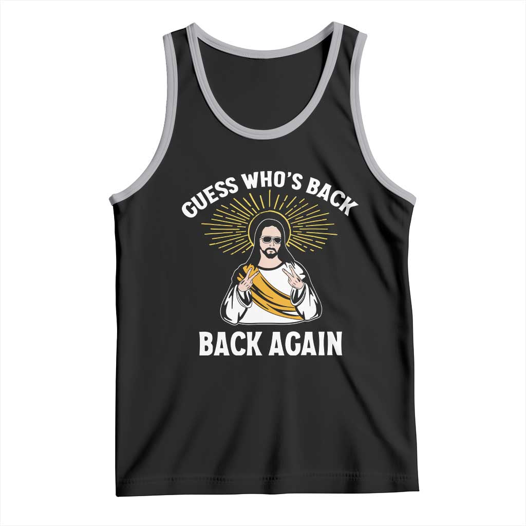 Guess Whos Back Tank Top Funny Easter Jesus TS10 Black Athletic Heather Print Your Wear