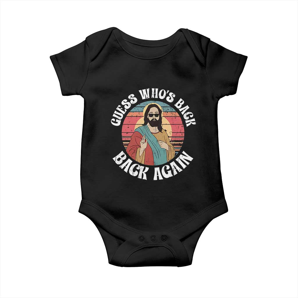Funny Easter Jesus Baby Onesie Retro Vintage Guess Whos Back Again TS10 Black Print Your Wear